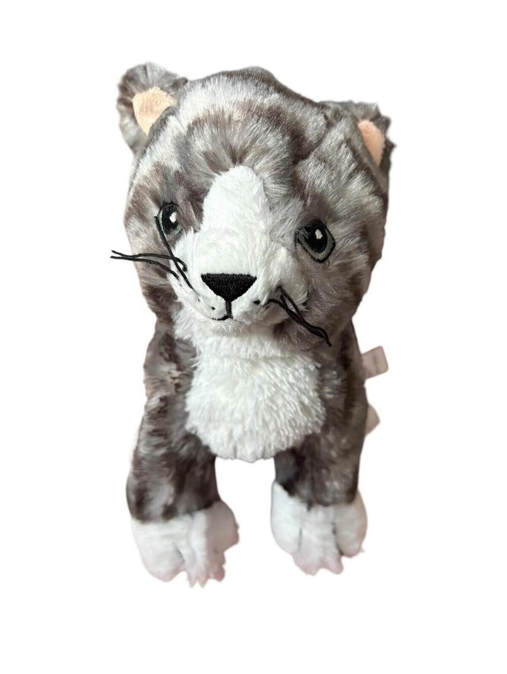 Ikea Lilleplutt Kitty Cat Gray White Striped Stuffed Animal Plush Toy